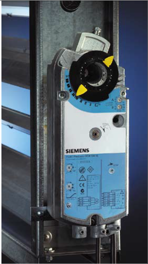 Эл.привод воздушной заслонки Siemens GCA 321.1E (18 Нм), 230В, 2-х позиционный, с возвр. пружиной